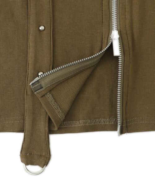 dispark（ディスパーク）の「DISPARK/Wジップスタッズクロップドトップス（Tシャツ/カットソー・レディース・カーキ/ホワイト・FREE）」の10枚目の写真