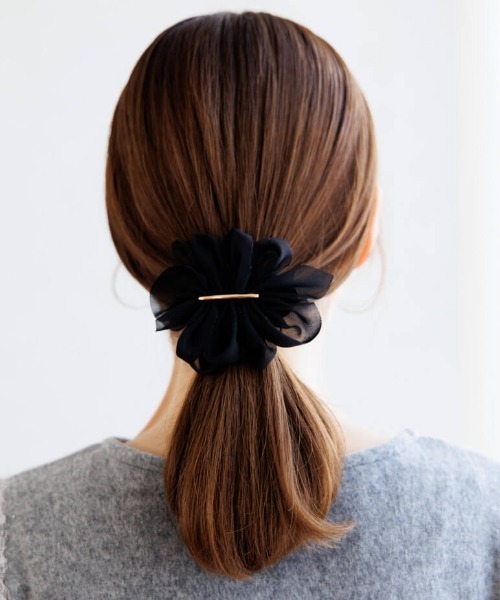 flower（フラワー）の「フラワーシフォンピン（ヘアピン・レディース・アイボリー/ブラック・FREE）」の2枚目の写真