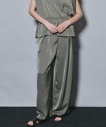 FLORENT ダブルサテンワイドレッグパンツ　★