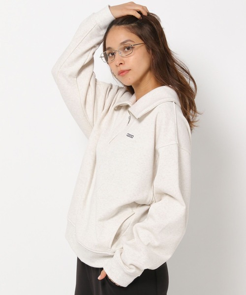 HEREIAM（ヘレイアム）の「【HEREIAM】Spring Ready ハーフジップ（スウェット・レディース・ライトグレー/ブラック・FREE）」の2枚目の写真