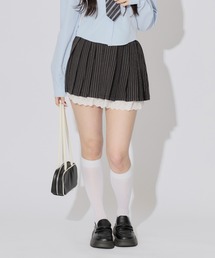 ALLuRing ChaRm | Strip Ruffle Pleated Mini Skirt / ストライプフリルプリーツスカート(スカート)