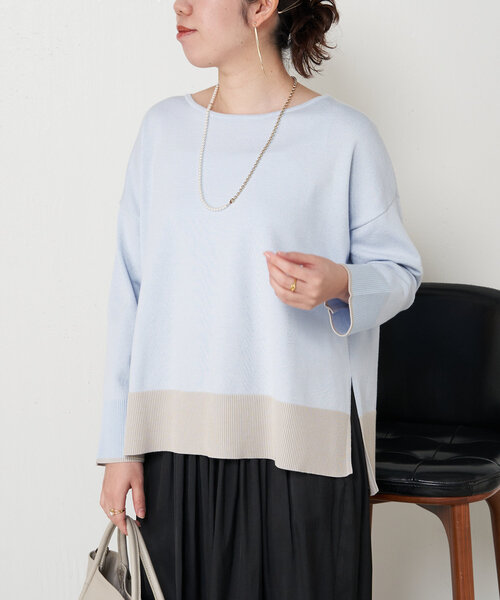 袖配色ボックスニット（ニット/セーター）｜Jena espace merveilleux（ジェナ エスパスメルヴェイユ）