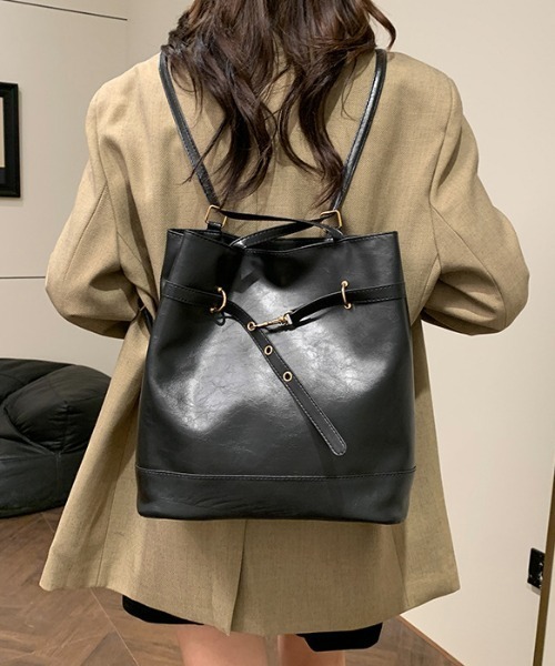 Per sist ence(パーシエンス)の「フェイクレザーベルトモチーフ2WAYバッグ(トートバッグ・レディース・ブラウン/ダークブラウン/ブラック・FREE)」の11枚目の写真