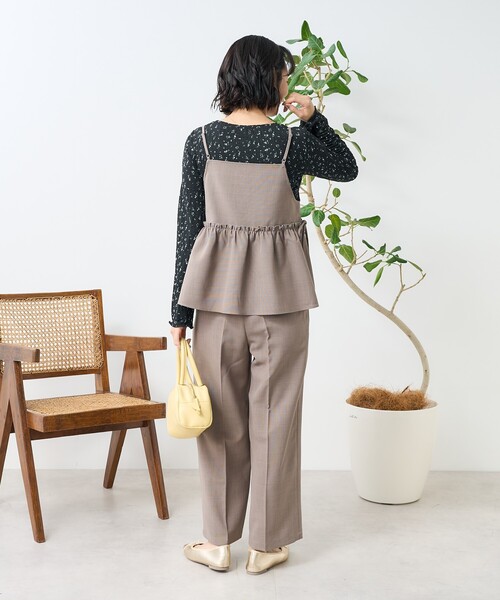 セール】接触冷感/UV リネンタッチ ビスチェ セットアップ/ キャミ