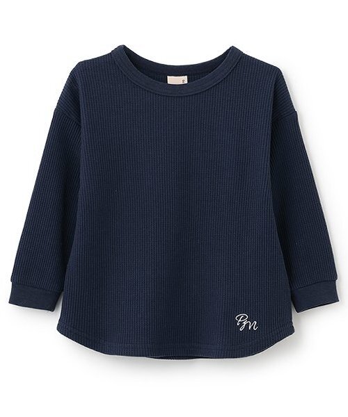 petit main(プティマイン)の「【GOODPRICE】ワッフル長袖Tシャツ(Tシャツ/カットソー・キッズ・ライトグリーン/ライトベージュ/キナリ/トップグレー/レッド/ネイビー・80cm/90cm/110cm/100cm/120cm/130cm)」の5枚目の写真