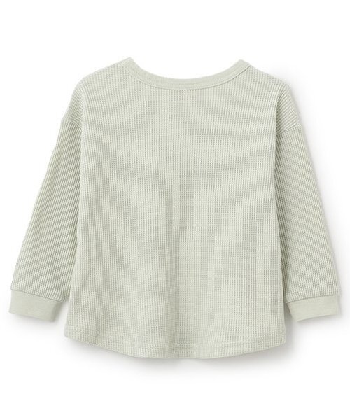 petit main(プティマイン)の「【GOODPRICE】ワッフル長袖Tシャツ(Tシャツ/カットソー・キッズ・ライトグリーン/ライトベージュ/キナリ/トップグレー/レッド/ネイビー・80cm/90cm/110cm/100cm/120cm/130cm)」の7枚目の写真