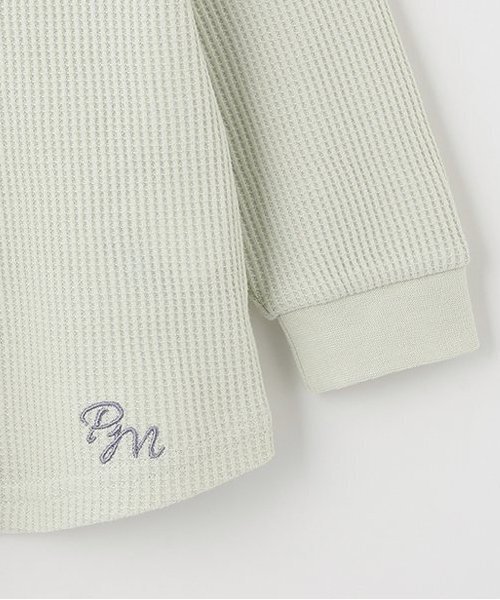 petit main(プティマイン)の「【GOODPRICE】ワッフル長袖Tシャツ(Tシャツ/カットソー・キッズ・ライトグリーン/ライトベージュ/キナリ/トップグレー/レッド/ネイビー・80cm/90cm/110cm/100cm/120cm/130cm)」の9枚目の写真