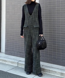 aquagarage（アクアガレージ）の「ツイードVネックオールインワン（ワンピース）」