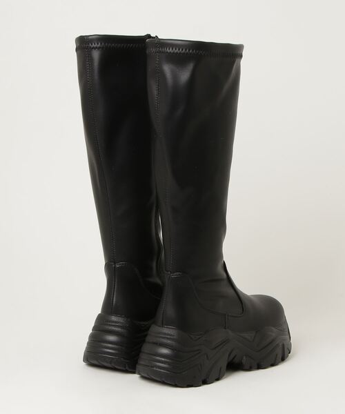 LOVEHUNTER(ラブハンター)の「LOVEHUNTER/+7cm 軽量厚底 スニーカーソール ストレッチロングブーツ(2239)(ブーツ・レディース・ブラック・M/L/LL/3L/SS/S)」の2枚目の写真
