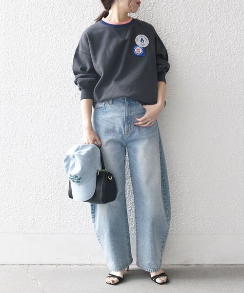 SHIPS for women / シップスウィメン SHIPS any:〈洗濯機可能〉USAコットン 裏毛 ワッペン ライン スウェット SHIPS any:〈洗濯機可能〉USAコットン 裏毛 ワッペン ライン