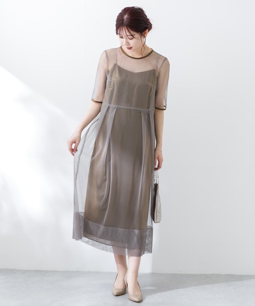 シャンブレーキャミドッキングドレス kaene ワンピース kaene シャンブレーキャミドッキングドレス(sh