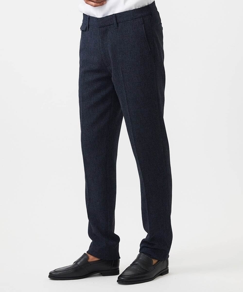 MICHEL KLEIN HOMME (ミッシェルクランオム)の「メッシュ調スラックスパンツ セットアップ(スラックス・メンズ・ネイビー/ダークグレー・MEDIUM/LARGE/X-LARGE)」の2枚目の写真