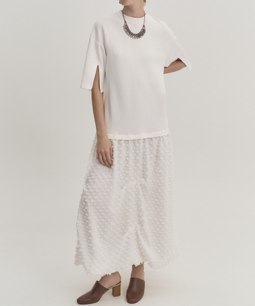 Muel Chic(ミュエルシック)の「Fond OP フォンドワンピース(ワンピース・レディース・グレー×ホワイト/ブラック/オフホワイト・FREE)」の1枚目の写真