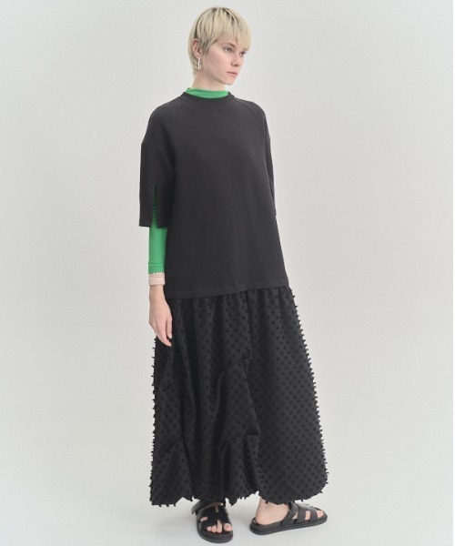 Muel Chic(ミュエルシック)の「Fond OP フォンドワンピース(ワンピース・レディース・グレー×ホワイト/ブラック/オフホワイト・FREE)」の13枚目の写真