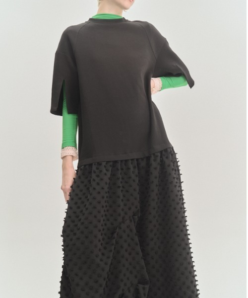 Muel Chic(ミュエルシック)の「Fond OP フォンドワンピース(ワンピース・レディース・グレー×ホワイト/ブラック/オフホワイト・FREE)」の11枚目の写真