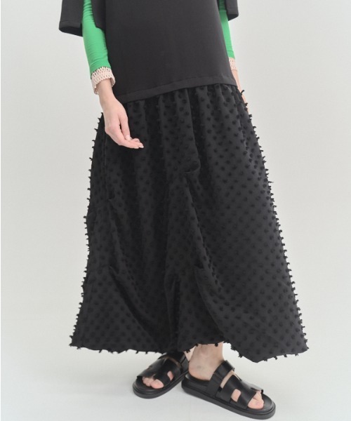 Muel Chic(ミュエルシック)の「Fond OP フォンドワンピース(ワンピース・レディース・グレー×ホワイト/ブラック/オフホワイト・FREE)」の9枚目の写真