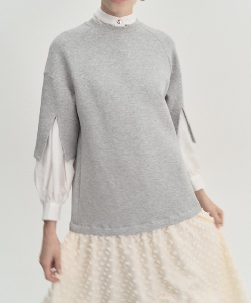 Muel Chic(ミュエルシック)の「Fond OP フォンドワンピース(ワンピース・レディース・グレー×ホワイト/ブラック/オフホワイト・FREE)」の15枚目の写真