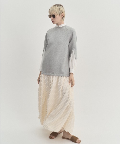 Muel Chic(ミュエルシック)の「Fond OP フォンドワンピース(ワンピース・レディース・グレー×ホワイト/ブラック/オフホワイト・FREE)」の20枚目の写真