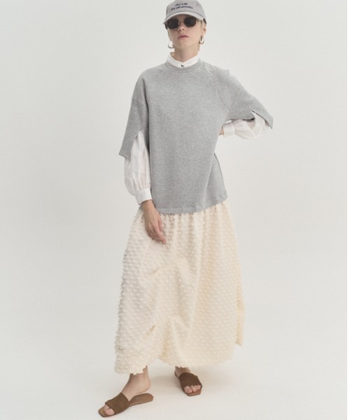 Muel Chic(ミュエルシック)の「Fond OP フォンドワンピース(ワンピース・レディース・グレー×ホワイト/ブラック/オフホワイト・FREE)」の22枚目の写真