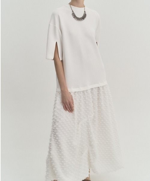 Muel Chic(ミュエルシック)の「Fond OP フォンドワンピース(ワンピース・レディース・グレー×ホワイト/ブラック/オフホワイト・FREE)」の6枚目の写真