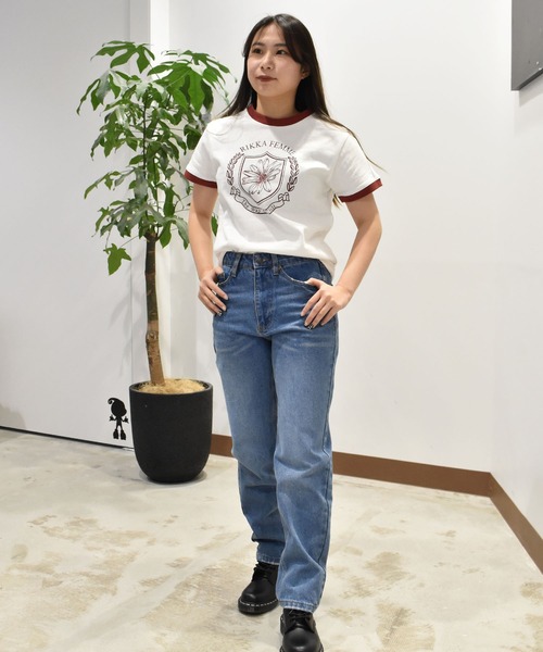 ムラサキスポーツ(ムラサキスポーツ)の「RIKKA FEMME/リッカファム リンガーTシャツ RF25SS06(Tシャツ/カットソー・レディース・ホワイト×レッド/ホワイト×ネイビー・M/L/S/M)」の6枚目の写真