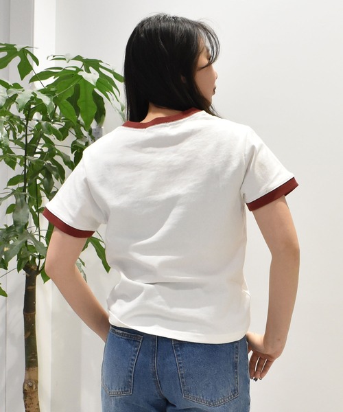 ムラサキスポーツ(ムラサキスポーツ)の「RIKKA FEMME/リッカファム リンガーTシャツ RF25SS06(Tシャツ/カットソー・レディース・ホワイト×レッド/ホワイト×ネイビー・M/L/S/M)」の4枚目の写真