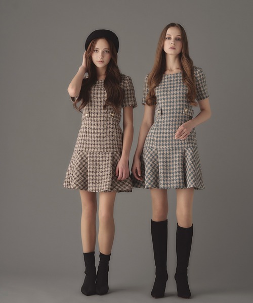 emiriawiz(エミリアウィズ)の「Tweed Fantaisie Dress(ワンピース・レディース・ブルーグレー/ブラウン・SMALL/MEDIUM)」の16枚目の写真