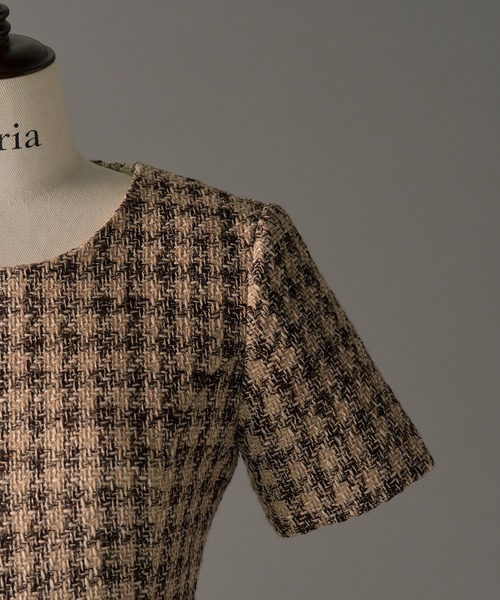 emiriawiz(エミリアウィズ)の「Tweed Fantaisie Dress(ワンピース・レディース・ブルーグレー/ブラウン・SMALL/MEDIUM)」の4枚目の写真