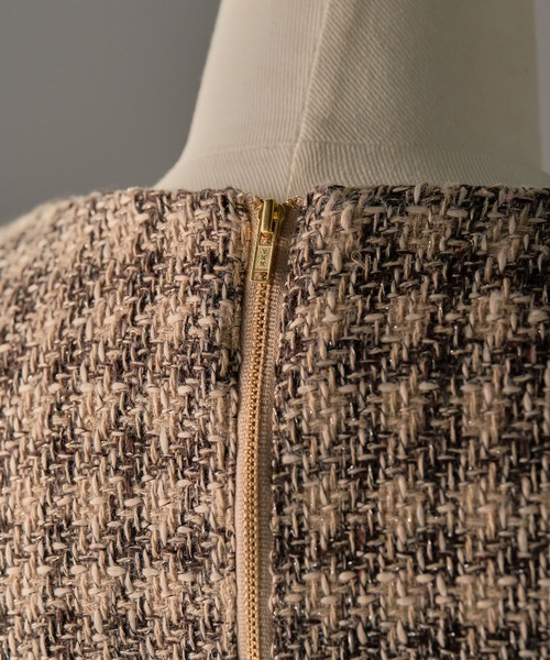 emiriawiz(エミリアウィズ)の「Tweed Fantaisie Dress(ワンピース・レディース・ブルーグレー/ブラウン・SMALL/MEDIUM)」の7枚目の写真