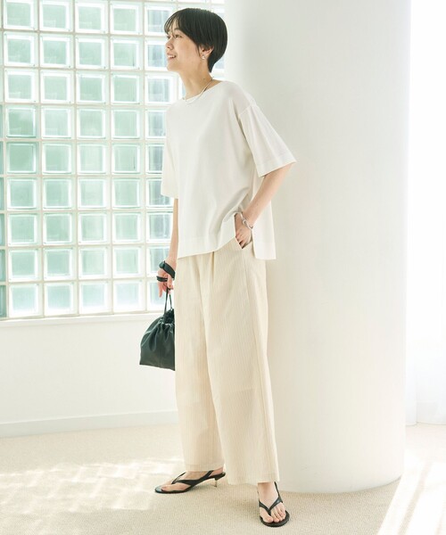 UNFILO(アンフィーロ)の「シアーワイドパンツ(その他パンツ・レディース・ピンク系/ブラック系/ベージュ系1・X-LARGE)」の9枚目の写真