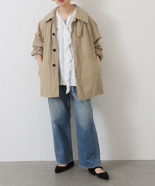 JOURNAL STANDARD LUXE(ジャーナルスタンダード ラックス)の「《追加》フレンチリネン フリルパフブラウス(シャツ/ブラウス・レディース・ホワイト/ネイビー・FREE)」の8枚目の写真