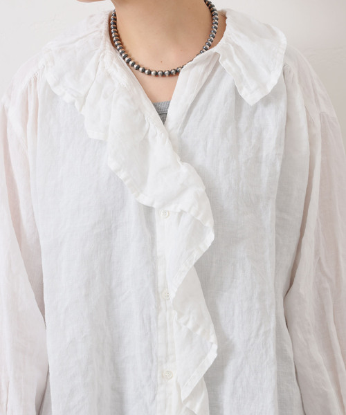 journal standard luxe フレンチリネン フリルパフブラウス 追加》フレンチリネン フリルパフブラウス（シャツ／ブラウス