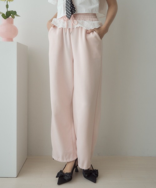 Birthday room（バースデイルーム）の「レースフリルスウェットパンツ/lace frill sweat pants（スウェットパンツ・レディース・グレー/ピンク/イエロー・FREE）」の10枚目の写真