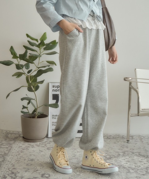 レースフリルスウェットパンツ/lace frill sweat pants