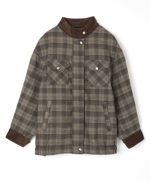 M DOLLY(エムドリー)の「check stand collar jacket/チェックスタンドカラージャケット(ブルゾン・レディース・オリーブ・S/M)」の8枚目の写真