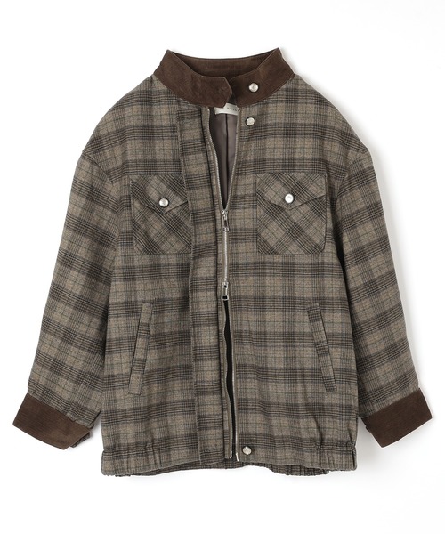 M DOLLY(エムドリー)の「check stand collar jacket/チェックスタンドカラージャケット(ブルゾン・レディース・オリーブ・S/M)」の9枚目の写真