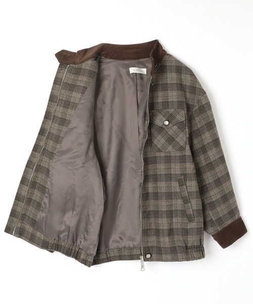 M DOLLY(エムドリー)の「check stand collar jacket/チェックスタンドカラージャケット(ブルゾン・レディース・オリーブ・S/M)」の10枚目の写真