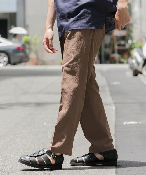 URBAN RESEARCH ROSSO MEN（アーバンリサーチロッソメン）の「『WEB限定』『セットアップ対応/XLサイズ』シアサッカーリラックステーパードパンツ（その他パンツ・メンズ・ブラック/モカ/ネイビー・X-LARGE/LARGE/MEDIUM）」の5枚目の写真