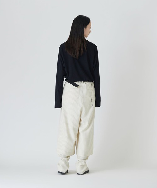 DIET BUTCHER（ダイエットブッチャー）の「DIET BUTCHER/ダイエットブッチャー Layered pants パンツ（その他パンツ・メンズ・ブラック/オフホワイト・3/1/2）」の5枚目の写真