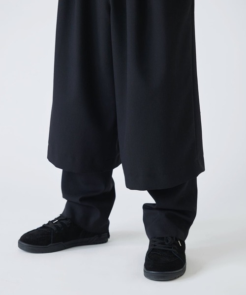 DIET BUTCHER（ダイエットブッチャー）の「DIET BUTCHER/ダイエットブッチャー Layered pants パンツ（その他パンツ・メンズ・ブラック/オフホワイト・3/1/2）」の6枚目の写真