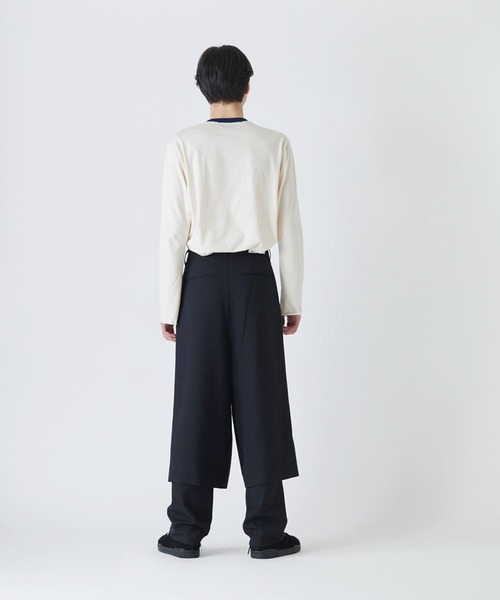 DIET BUTCHER（ダイエットブッチャー）の「DIET BUTCHER/ダイエットブッチャー Layered pants パンツ（その他パンツ・メンズ・ブラック/オフホワイト・3/1/2）」の8枚目の写真