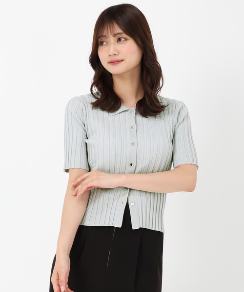 なつみ♡MACHATT マチャット メリノウールリブニット ベージュ セール】□2024春夏新作□ダブル襟3wayリブニット/MM428310