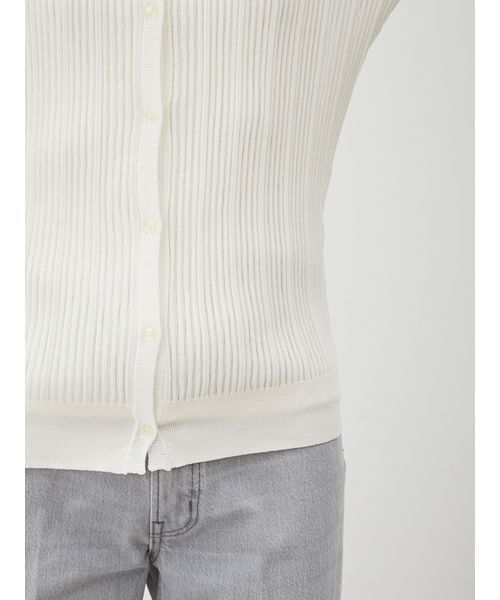 Mila Owen（ミラオーウェン）の「シアーリブアンサンブルニットカーディガン（カーディガン/ボレロ・レディース・ホワイト/ブラック/ピンク・1/0）」の10枚目の写真