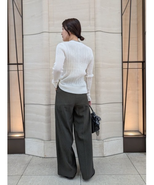 Mila Owen（ミラオーウェン）の「シアーリブアンサンブルニットカーディガン（カーディガン/ボレロ・レディース・ホワイト/ブラック/ピンク・1/0）」の16枚目の写真