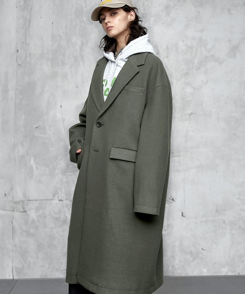 ENDER PRODUCTS（エンダープロダクツ）の「ニットメルトンオーバーサイズロングチェスターコート【ENDER PRODUCTS/エンダープロダクツ】（チェスターコート・メンズ・オリーブ・L）」の14枚目の写真