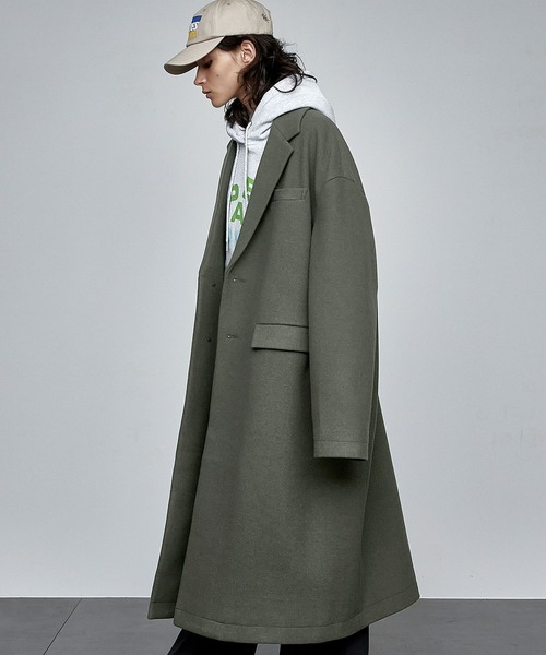 ENDER PRODUCTS（エンダープロダクツ）の「ニットメルトンオーバーサイズロングチェスターコート【ENDER PRODUCTS/エンダープロダクツ】（チェスターコート・メンズ・オリーブ・L）」の9枚目の写真