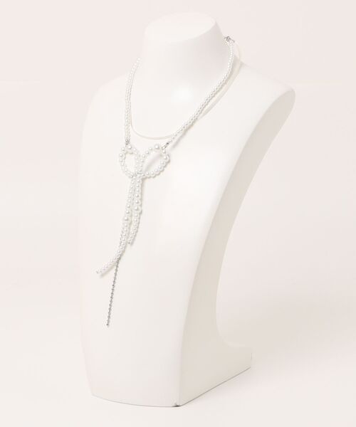 UP START（アップスタート）の「【LAMPOON】パールリボンネックレス（ネックレス・レディース・ホワイト・FREE）」の4枚目の写真