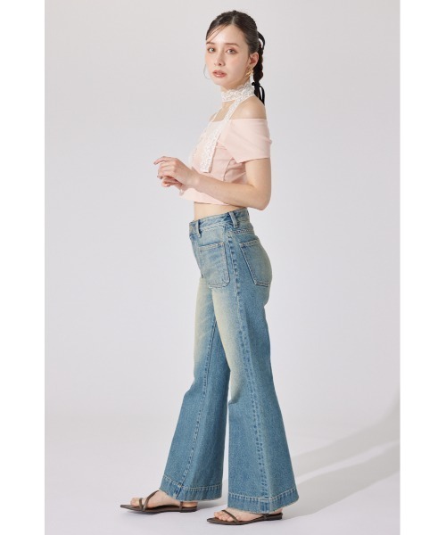 rienda(リエンダ)の「【AKB48 千葉恵里さん着用】ブーツカットデニムパンツ 夏服(デニムパンツ・レディース・ライトブルー/ブルー・SMALL/MEDIUM/X-SMALL)」の18枚目の写真