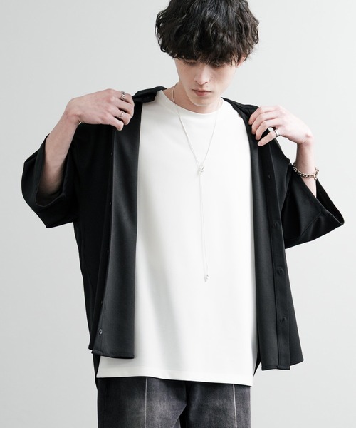 Rocky Monroe(ロッキーモンロー)の「UVカット 梨地オーバーサイズノースリーブTシャツ/ストレッチタンクトップ(タンクトップ・メンズ・ダークグレー/ベージュ/ブルーグレー/ブラック/ダークグリーン/オフホワイト・M/L/LL)」の8枚目の写真