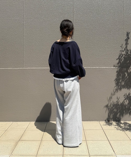 ISOOK（アイスー）の「【ISOOK / アイスー】ドローコードワイドスウェットパンツ / ビッグシルエット ルーズ丈 総ゴム ベルトループ 白 ホワイト グレー 黒 ブラック ZOZOTOWN限定（スウェットパンツ・レディース・ホワイト/ブラック/グレー・FREE）」の7枚目の写真